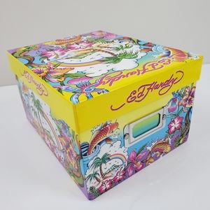 Vintage Lisa Frank Ed Hardy Love Kills Slowly Storage Box Stationary Cards RARE
